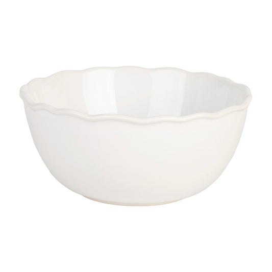 7.5in Pure White Ruffle Serve Bowl