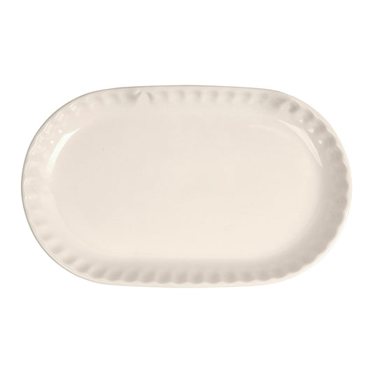 12x8 White Scallop Edge Oval Tray