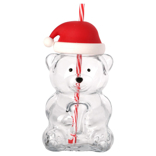 Cmas Teddy Sipper W.Santa Hat