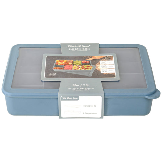 Mynt Wheat Blue Snack Box W/8 Compartments