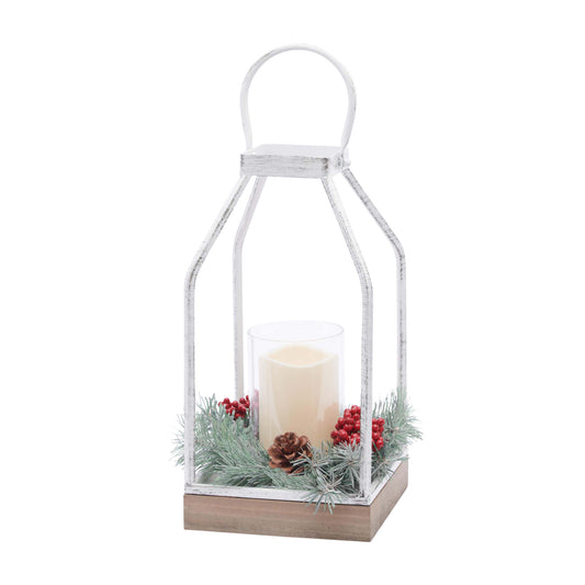 13.39 Inch Holly Berry Lantern
