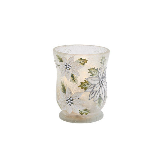 4.33in Frosted Poinsetta Votive Lighting